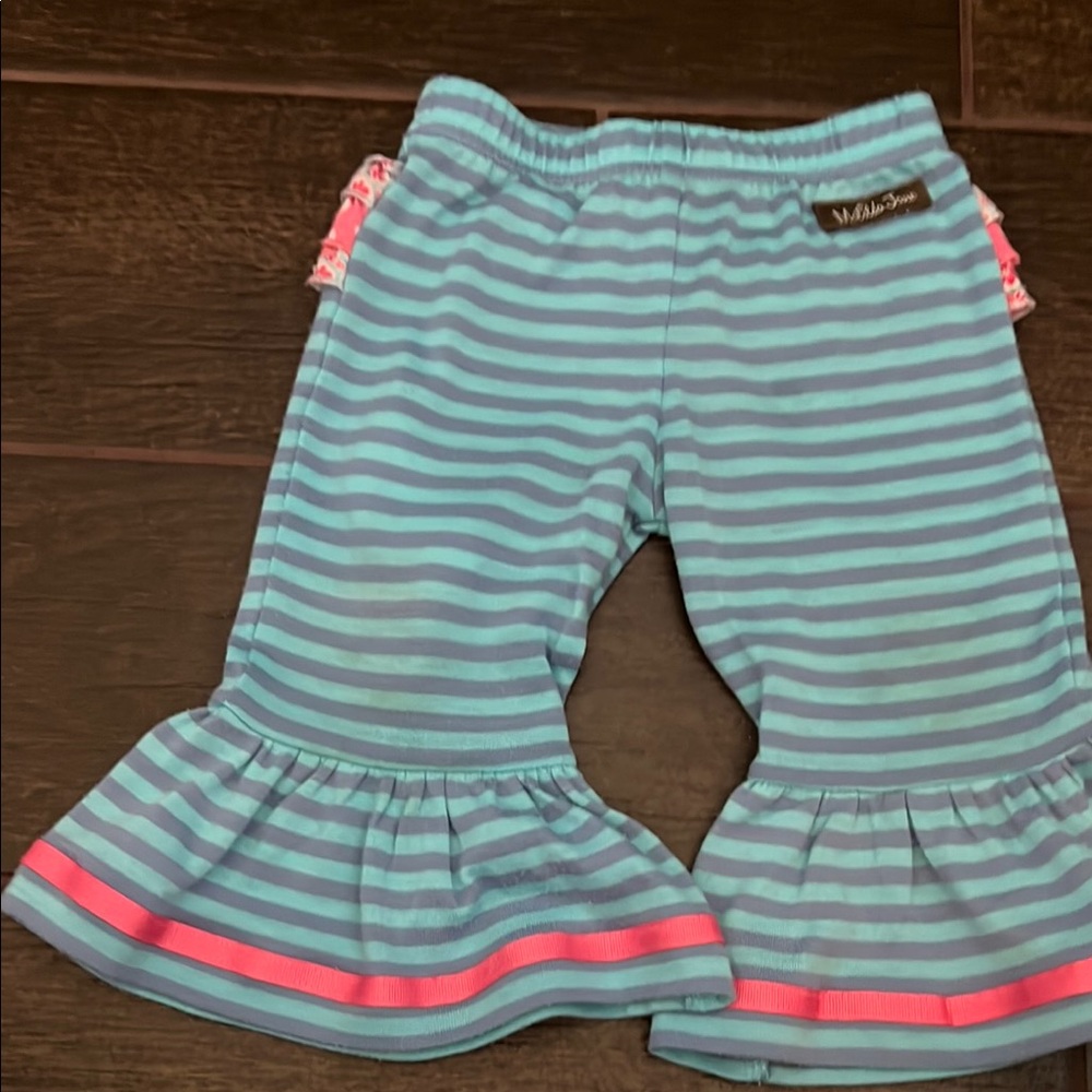 Matilda Jane Pink and Blue Pajama Set with Ruffled Details - Picture 3 of 8